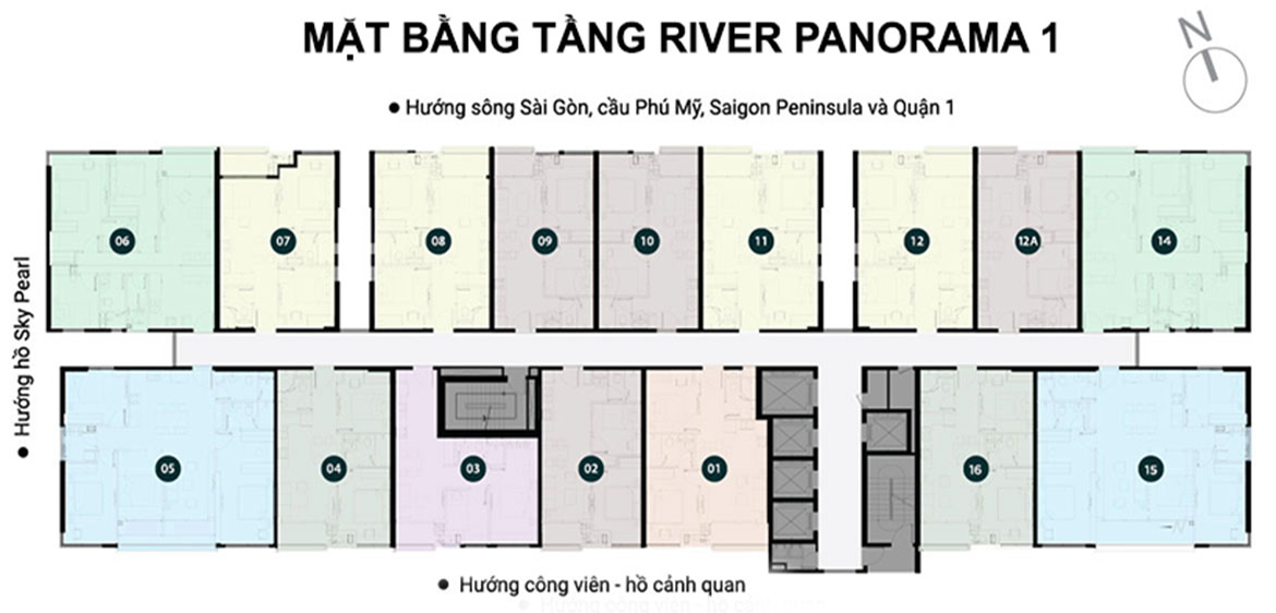 Mặt bằng dự án căn hộ chung cư River Panorama Quận 7 chủ đầu tư An Gia