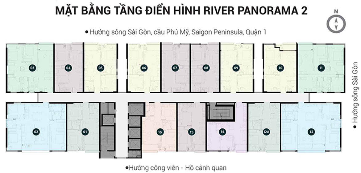 Mặt bằng dự án căn hộ chung cư River Panorama Quận 7 chủ đầu tư An Gia