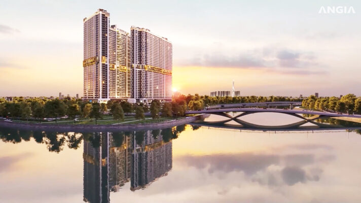 Phối cảnh tổng thể dự án căn hộ chung cư The Gió Riverside Bình Dương chủ đầu tư An Gia