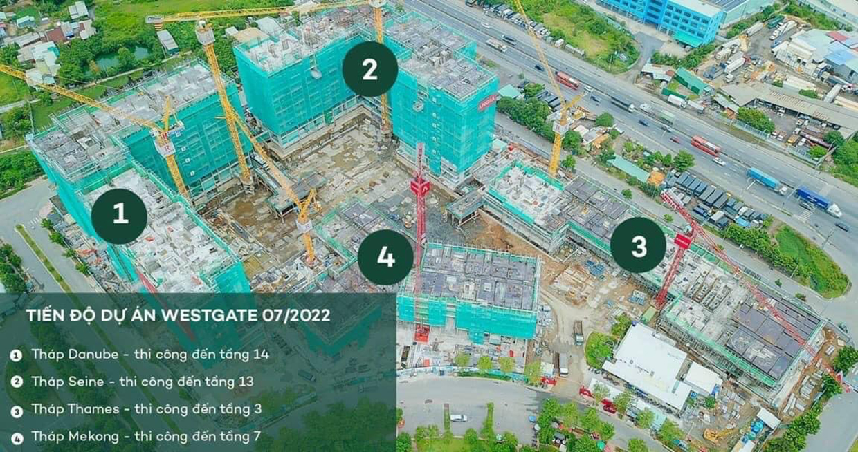 Cập nhật tiến độ dự án căn hộ West Gate Bình Chánh tháng 07/2022